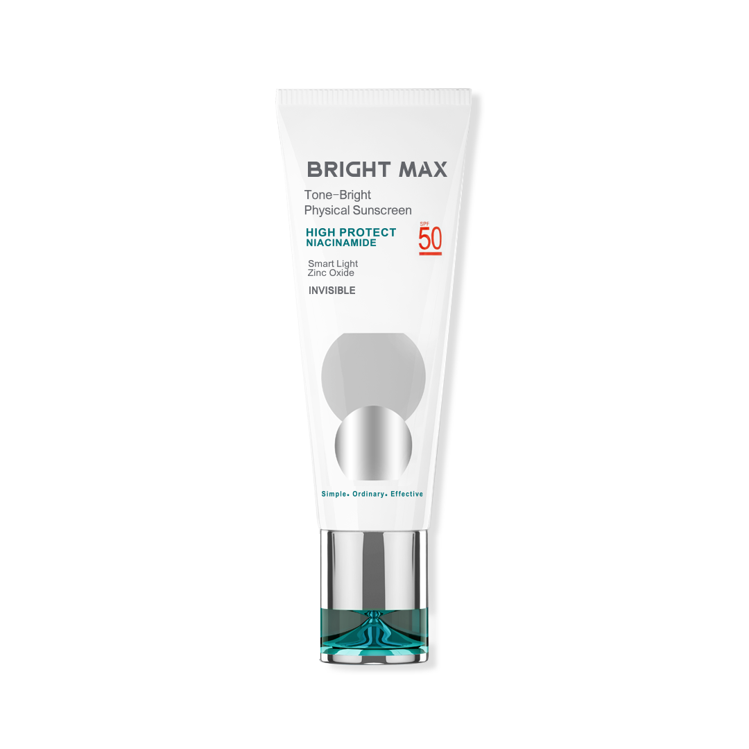 ضد آفتاب فیزیکال بی رنگ برایت مکس مدل Tone Bright با SPF 50