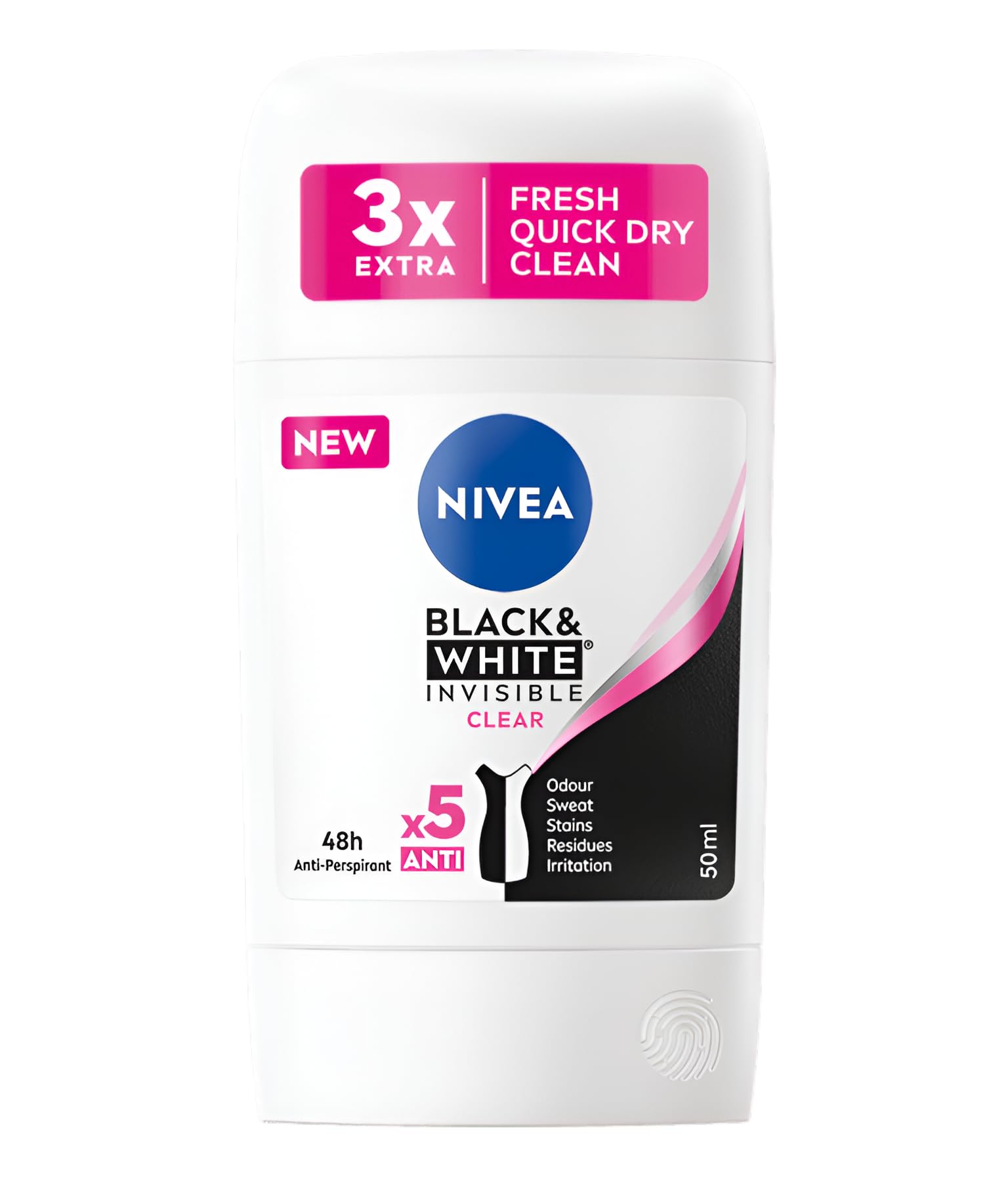 مام استیک صابونی نیوا مدل بلک وایت زنانه Nivea Black&White